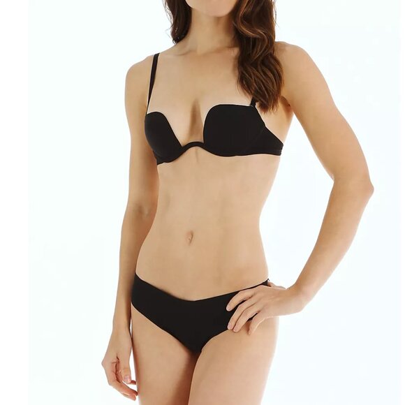 NWOT La Perla Up Date Multi-way Padded Plunge Bra - Black 32D - Picture 4 of 11